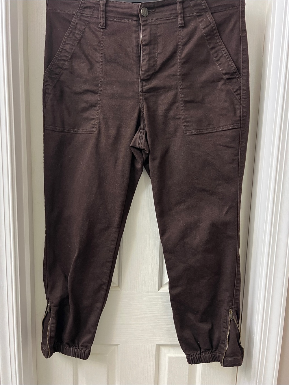 CAbi Dark Brown Cropped Ankle Pants